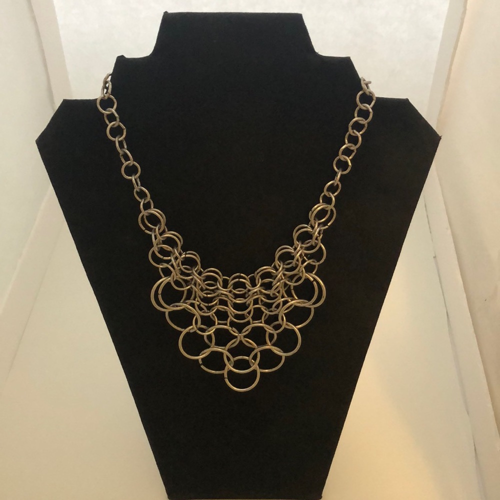 Silver Tone, Circle Link, Necklace